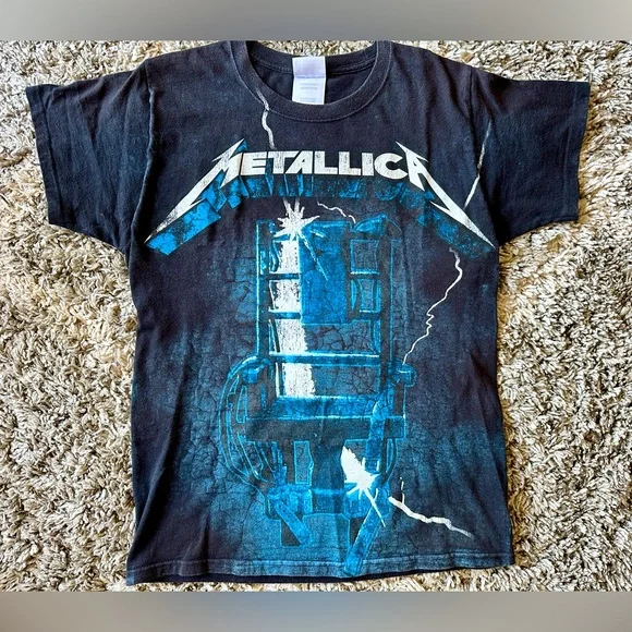 Band T Shirts Metallica Ride The Lightning White T-Shirt OFFICIAL